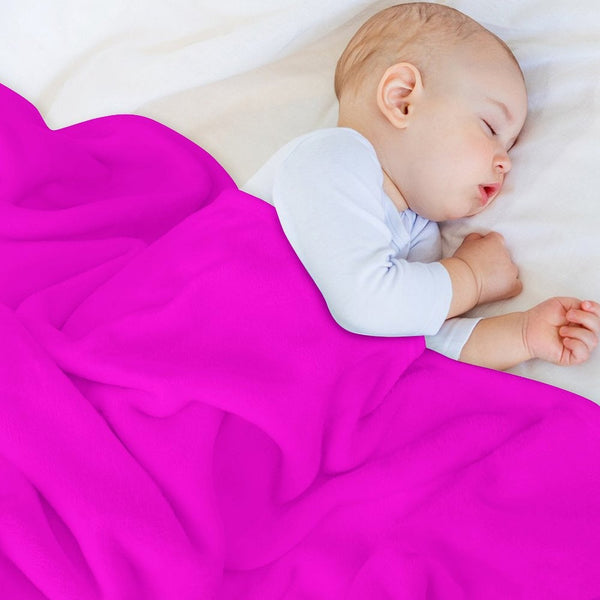 Fluorescent Neon Hot Pink Machine-washable Throw Blanket