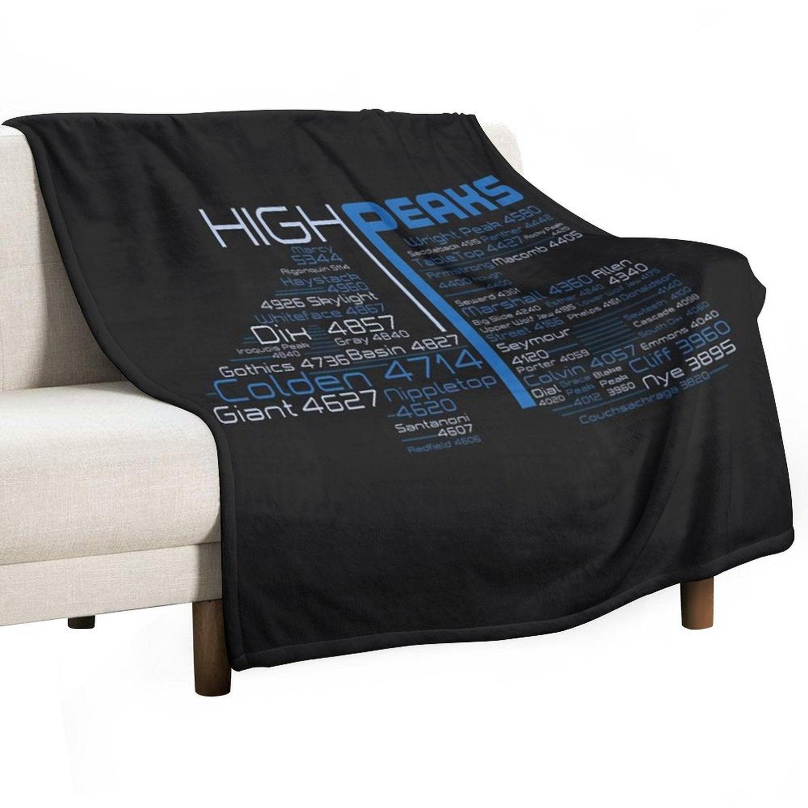 Adirondack High Peaks 46er Version 4 Throw Blanket
