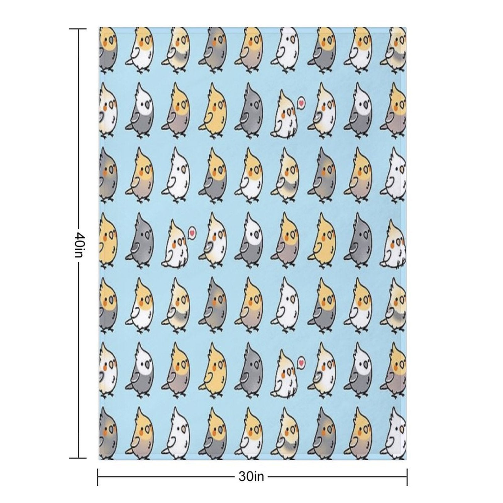 Chubby Cockatiel Collection Compact Throw Blanket