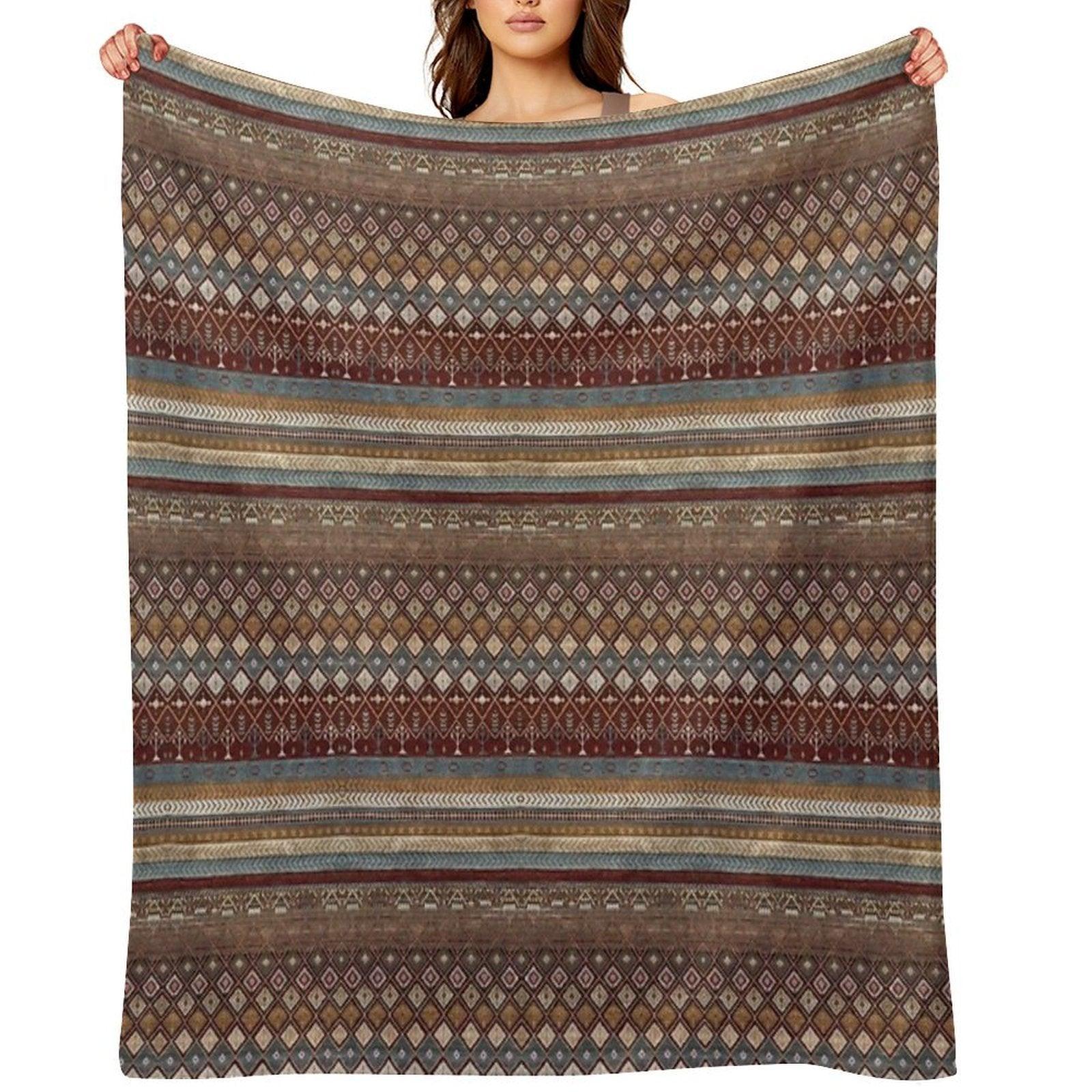 Geometrical Carpet Design Patterns Throw Blanket