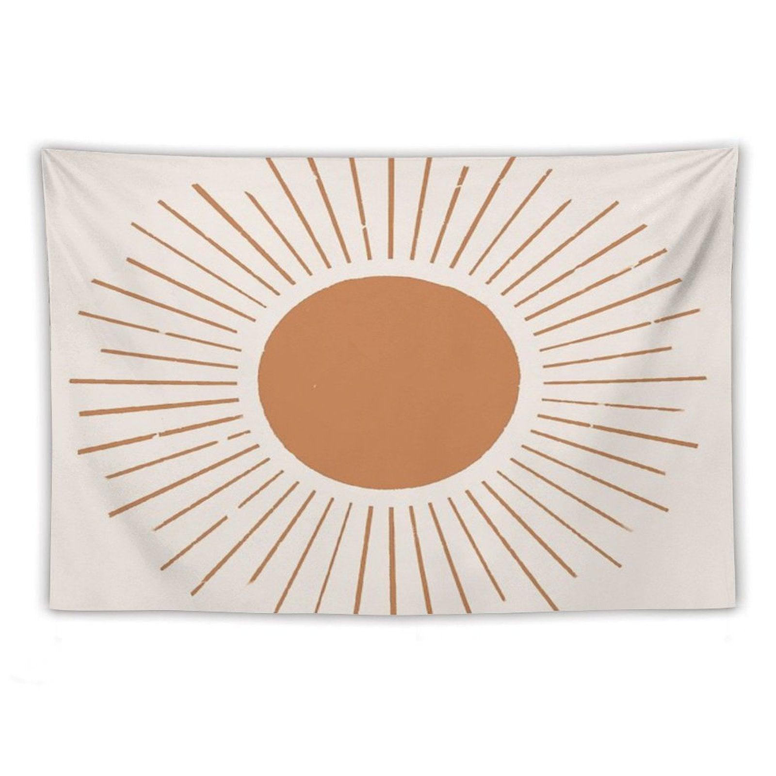 Terracotta Boho Sun Rays Tapestry