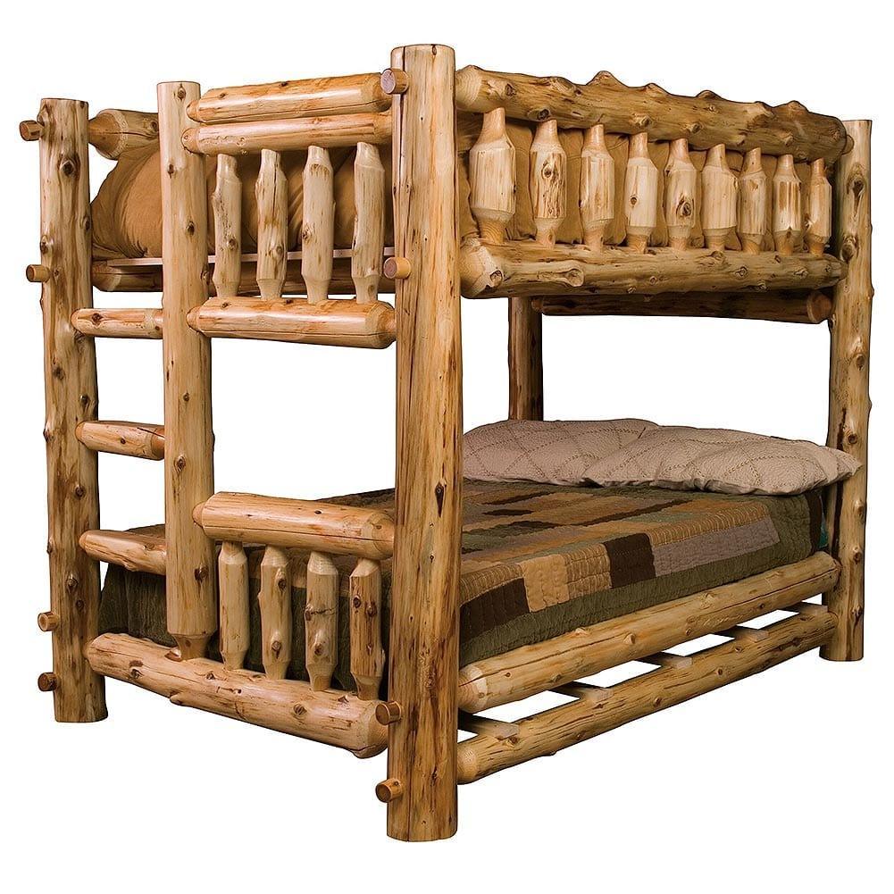 Cedar Log Double/Double Bunk Bed - Gifts for You 'n Me