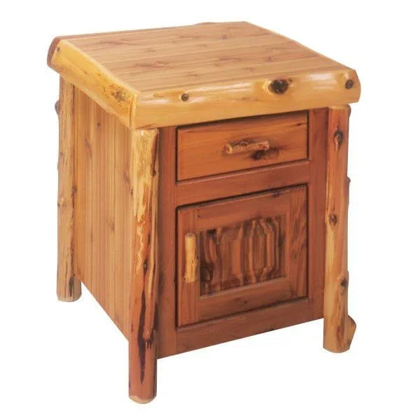 Cedar Log Enclosed Nightstand - Gifts for You 'n Me