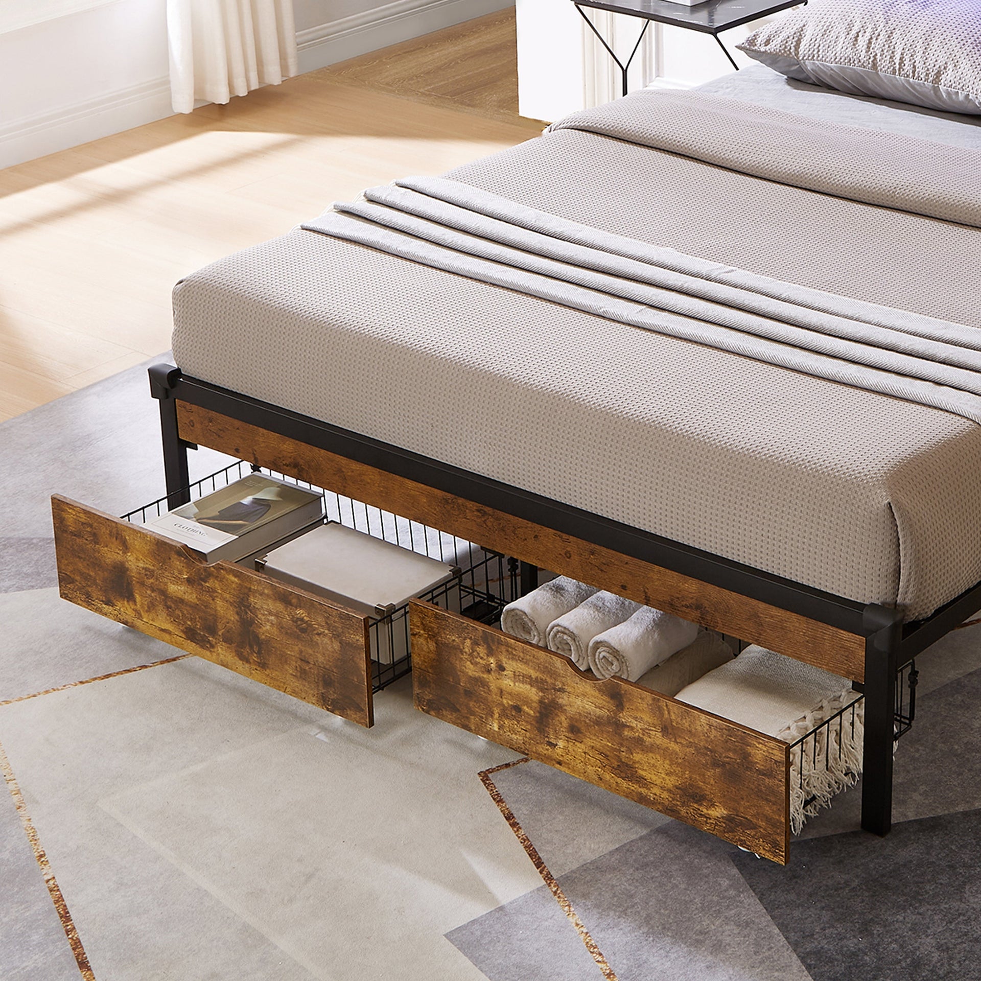 Queen Bed Drawers