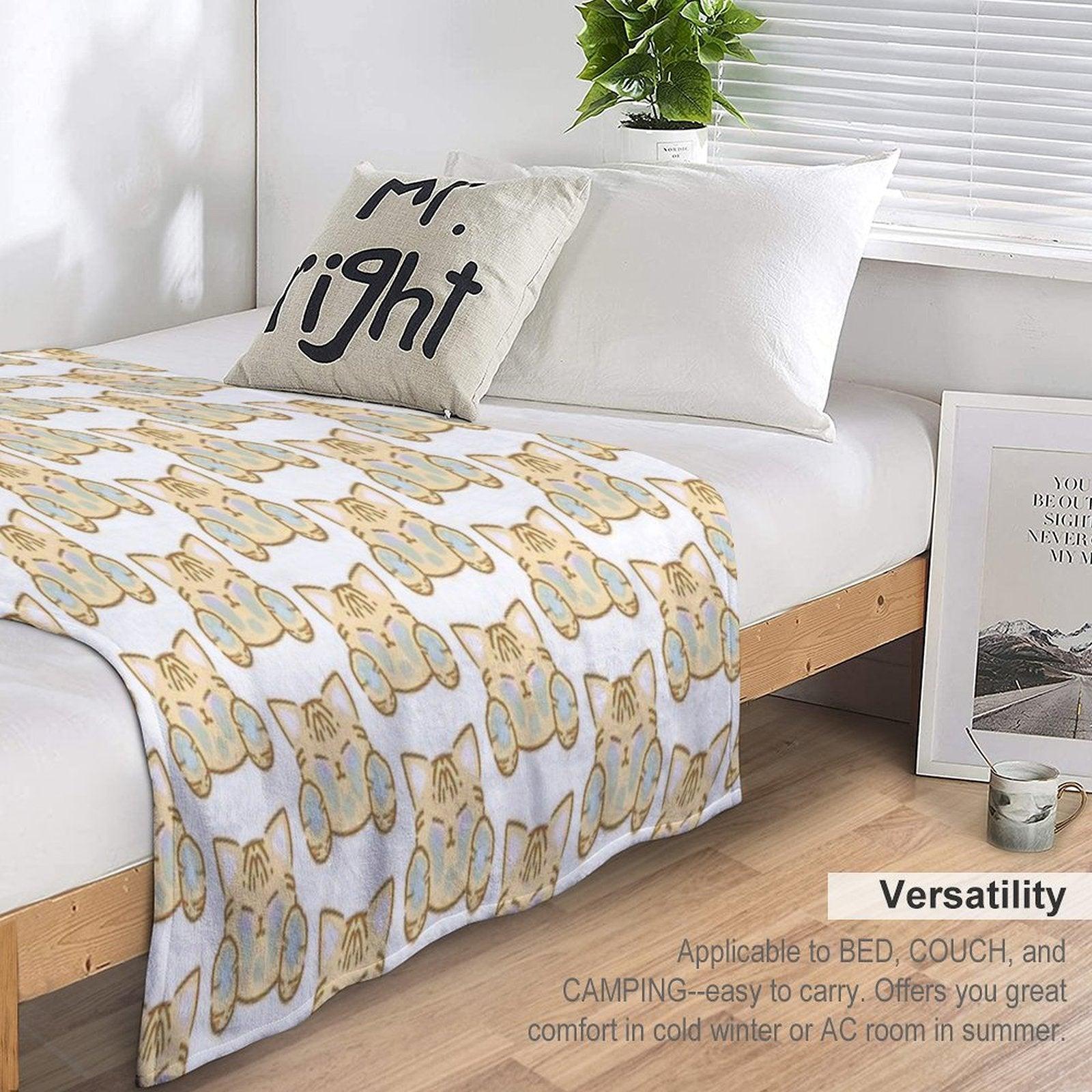 Cute Kitties Cat Sticker Throw Blanket