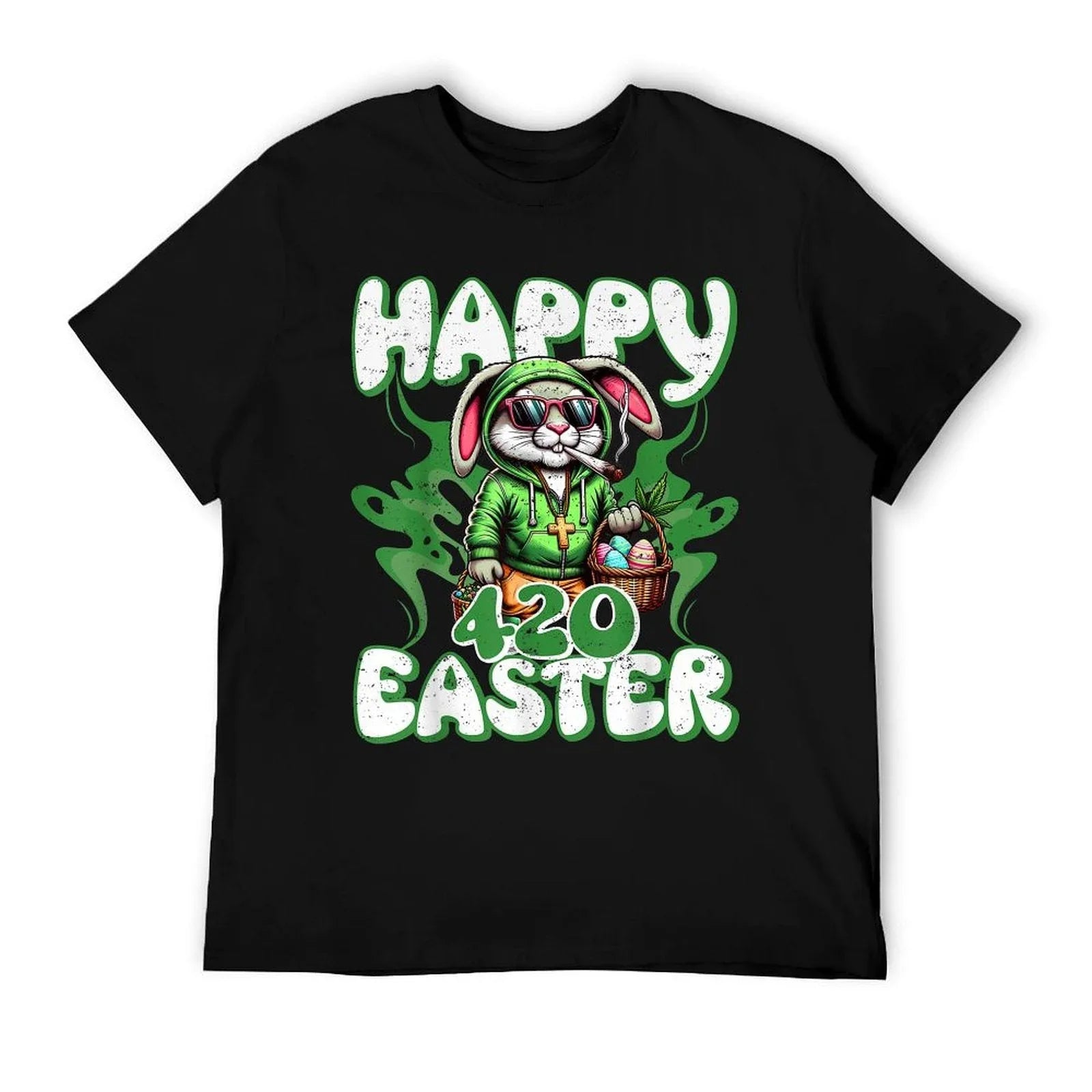 Happy 420 Easter Funny Smoking Easter Bunny Men Women T-Shirt