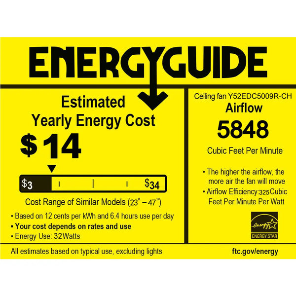 Ceiling Fan for Living Room with 3 ABS Blades, LED Light & Remote