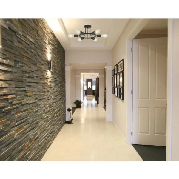 Ceiling Lamp with 6-Lights - Semi Recessed Sputnik Design for Living Rooms