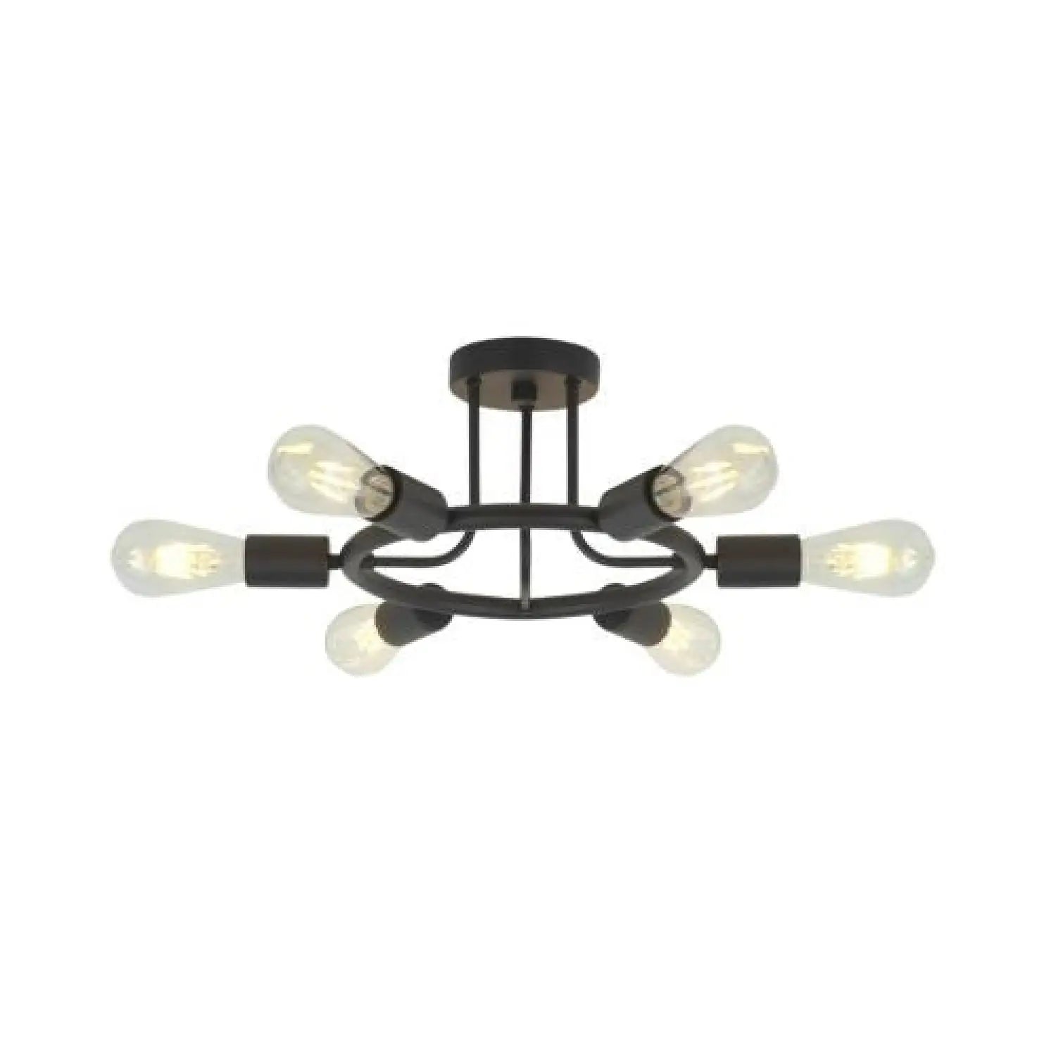 Ceiling Lamp with 6-Lights - Semi Recessed Sputnik Design for Living Rooms