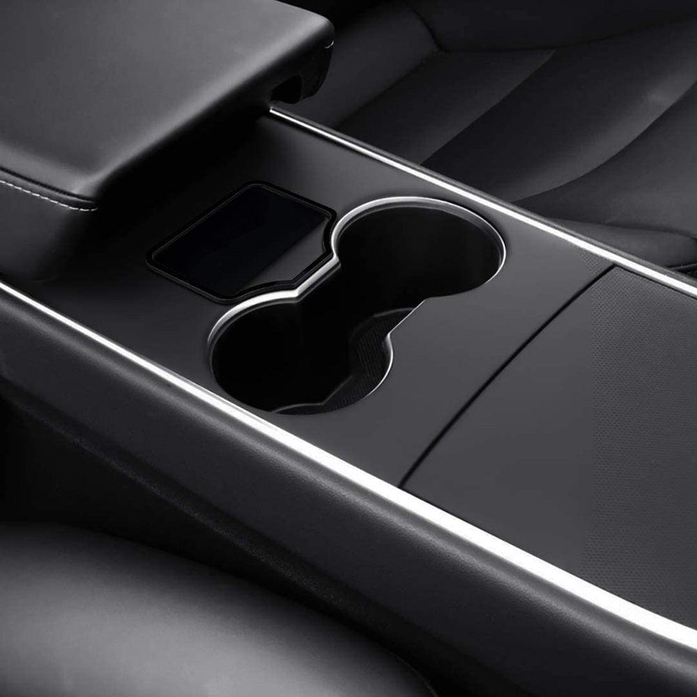Acrylic Center Console Card Key Holder for Model 3/Y | Gloss Black | Anti-Slip