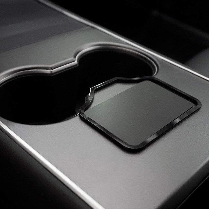 Acrylic Center Console Card Key Holder for Model 3/Y | Gloss Black | Anti-Slip