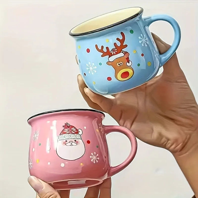 Ceramic Christmas Coffee Mugs Set of 4