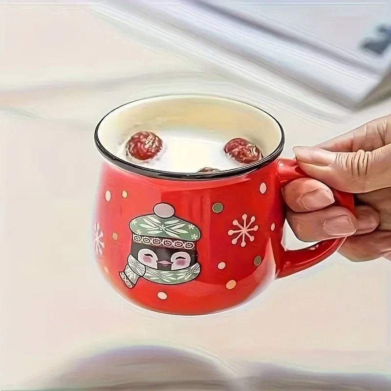 Ceramic Christmas Coffee Mugs Set of 4