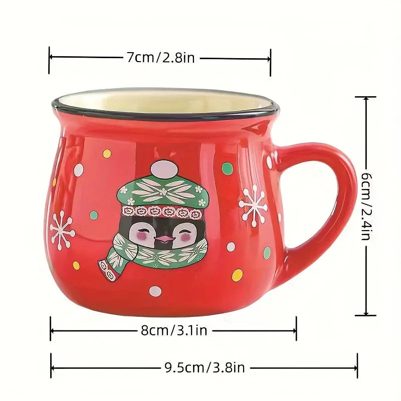Ceramic Christmas Coffee Mugs Set of 4