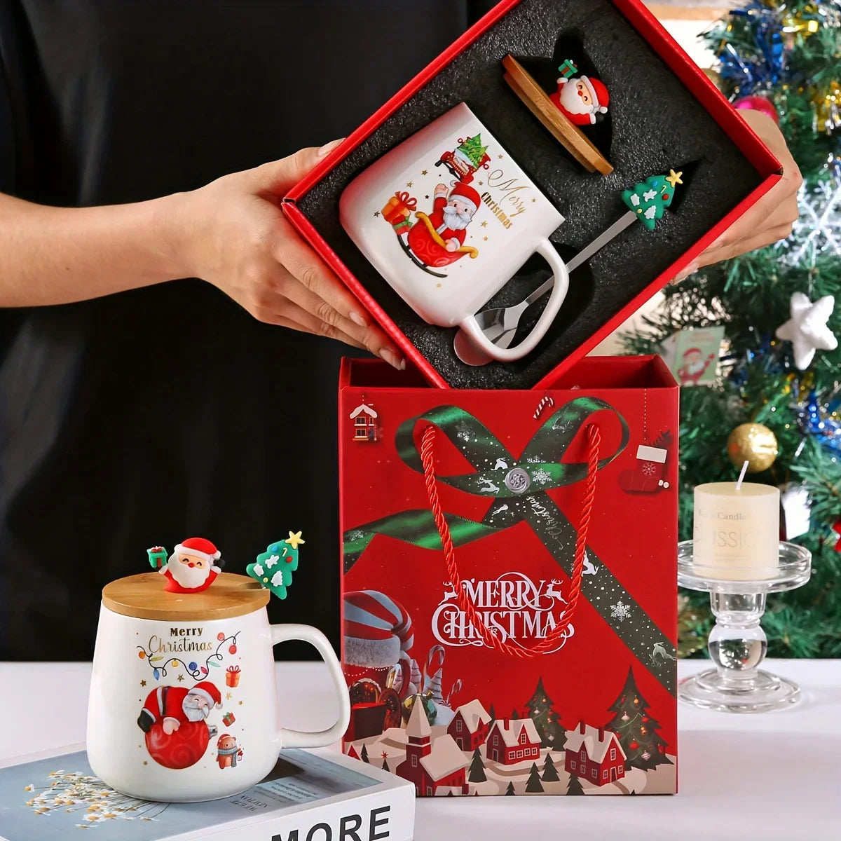 Ceramic Christmas Mug, Heat Resistant Patterned Design