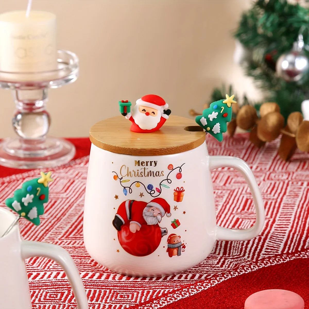 Ceramic Christmas Mug, Heat Resistant Patterned Design