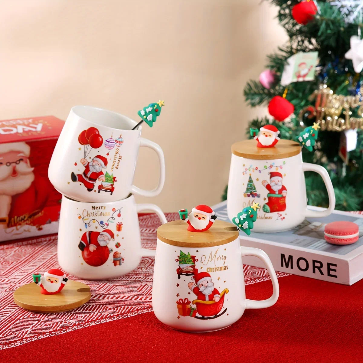 Ceramic Christmas Mug, Heat Resistant Patterned Design