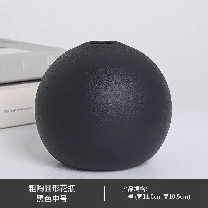 Black Ceramic Vase Set