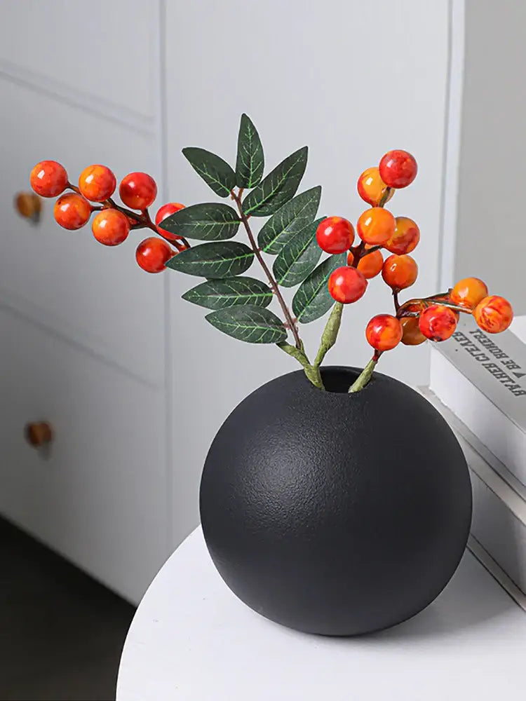 Black Ceramic Vase Set