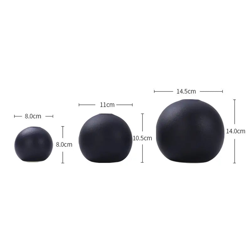 Black Ceramic Vase Set