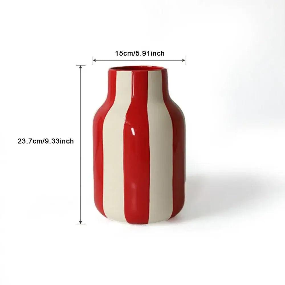 Black Striped Ceramic Vase