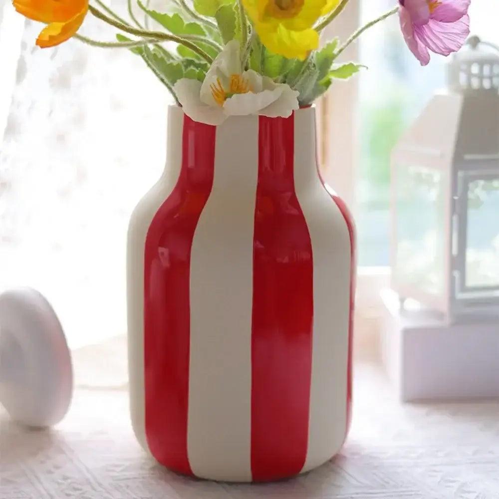 Black Striped Ceramic Vase