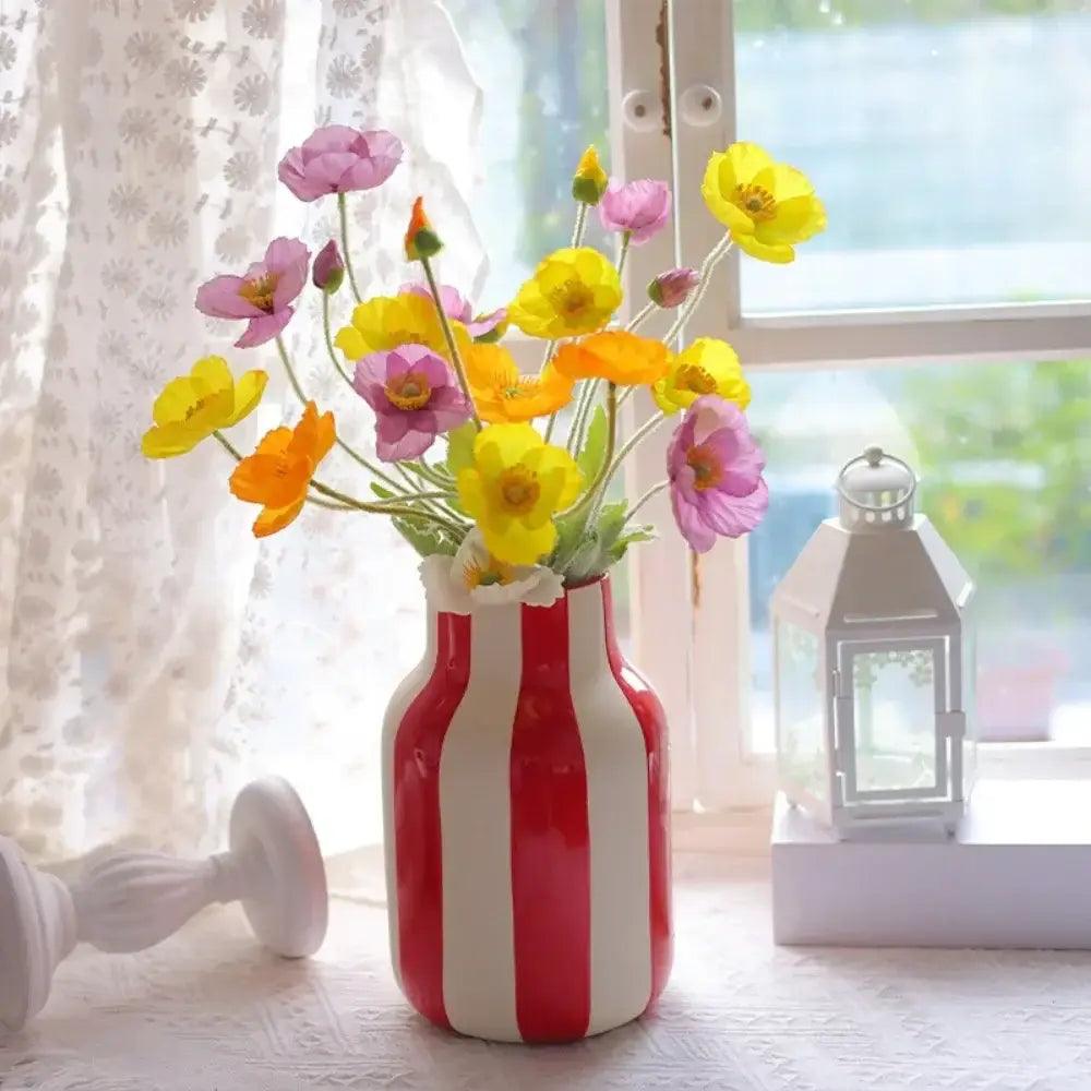 Black Striped Ceramic Vase
