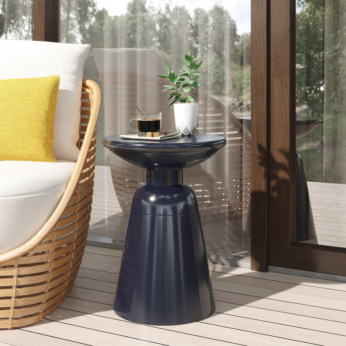 Outdoor Metal End Table - Large