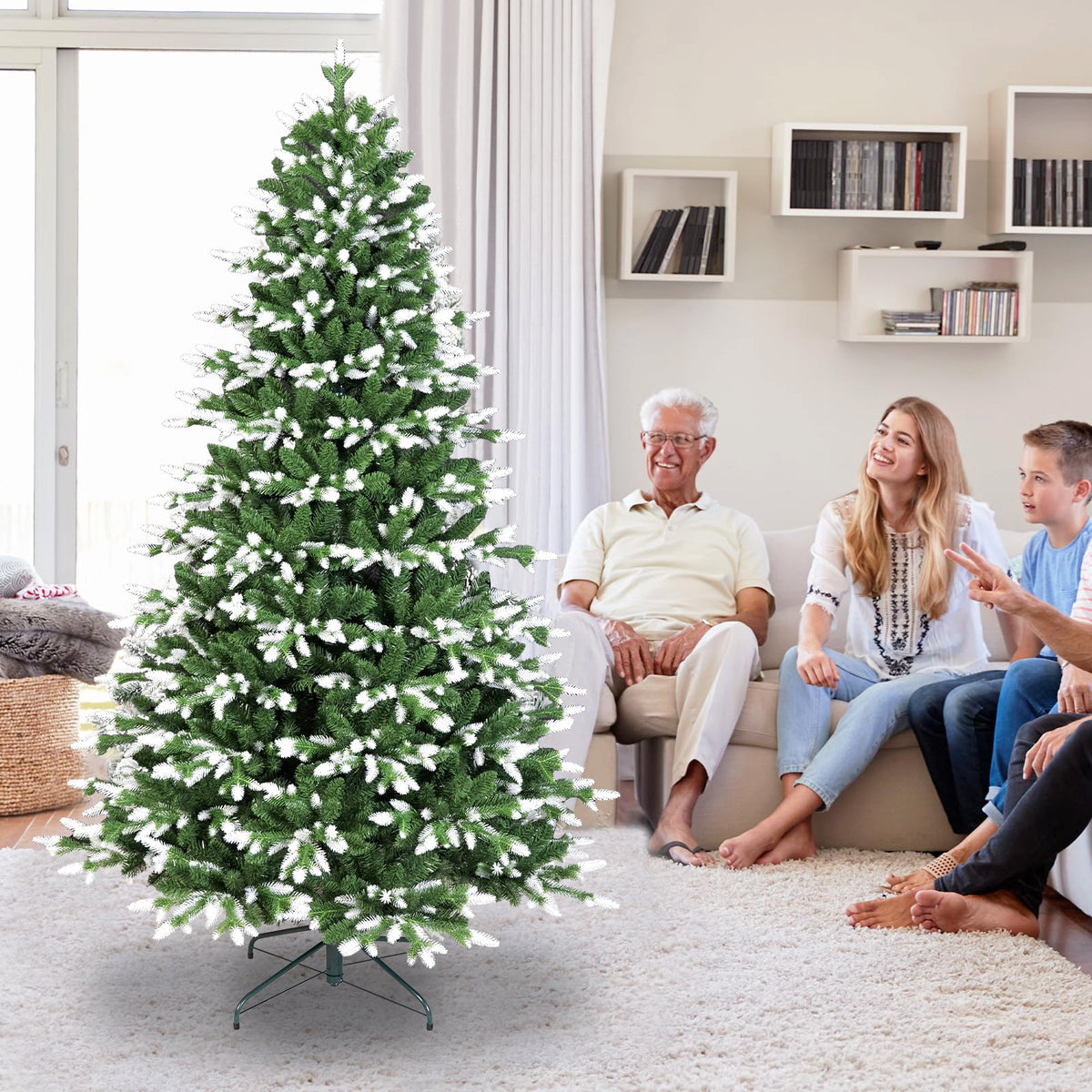 5FT Artificial Christmas Tree with White‑Tipped Tips