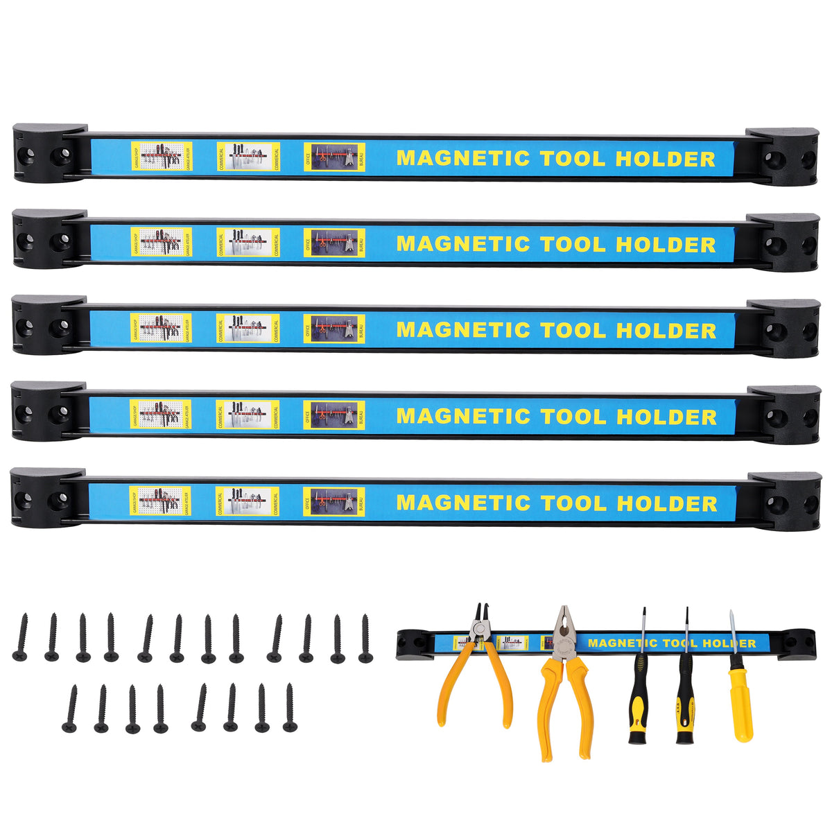 5-Pack 18-Inch Heavy Duty Magnetic Tool Holder Set