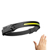 COB LED Induction Riding Headlamp Flashlight USB Rechargeable Waterproof Camping Headlight With All Perspectives Hunting Light - Black / USB
