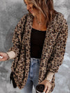 Trendy Fuzzy Leopard Hooded Jacket with Long Sleeves Casual Fit Comfortable Jacket For Women