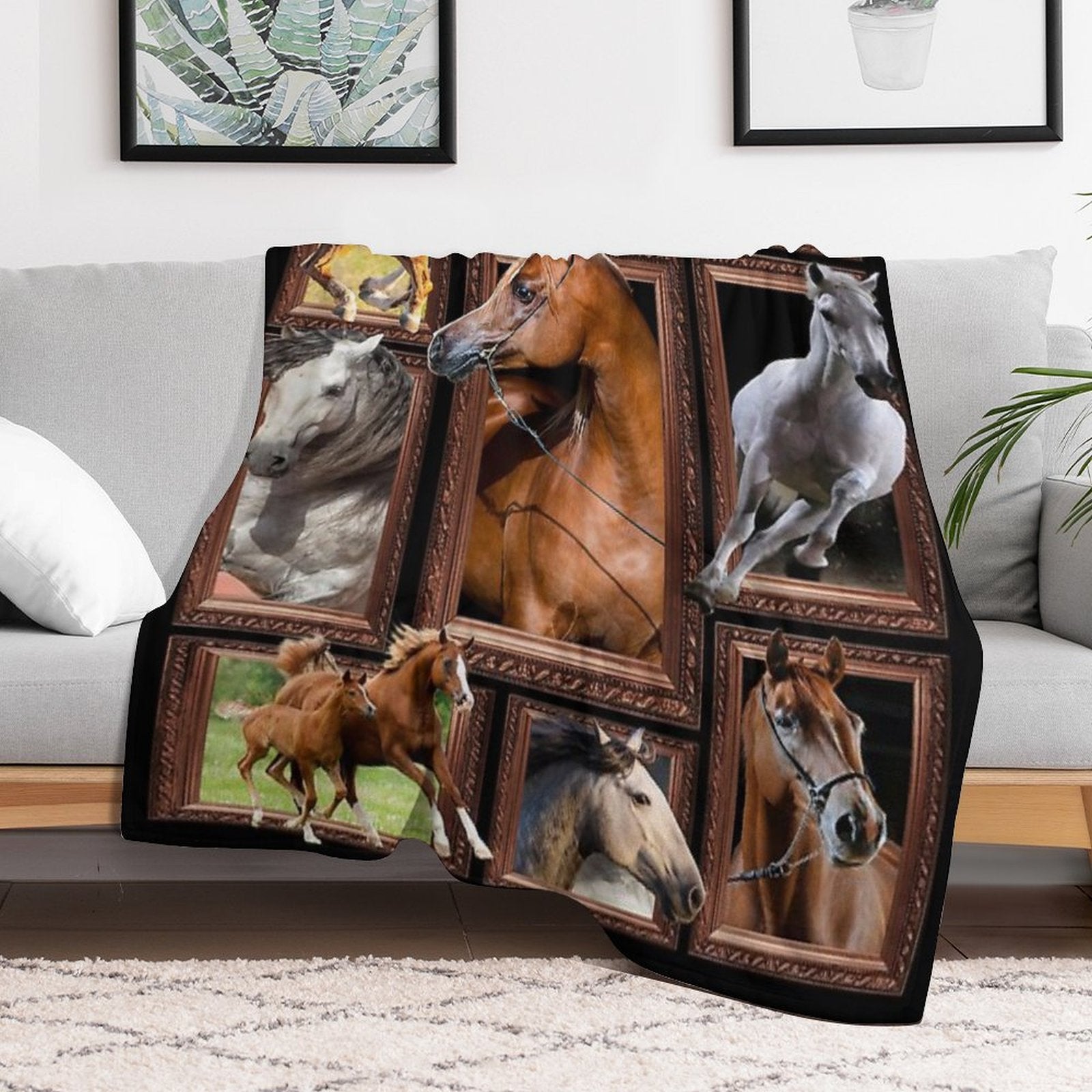 Horse Arabian Horses Blanket Sustainable Throw Blanket