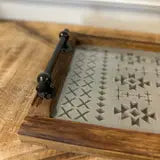 Wood Tray With Glass Bottom VagabondVintage