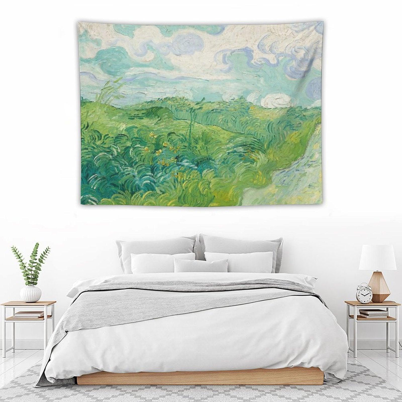 Vincent Van Gogh Green Wheat Fields, Auvers 1890 Painting Tapestry