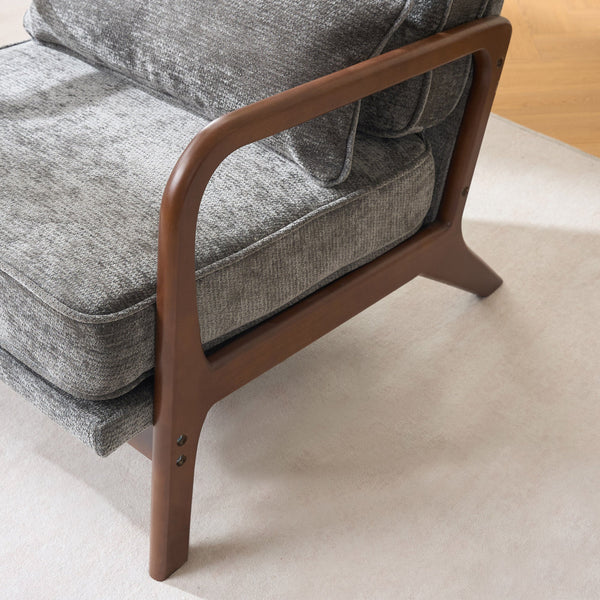 Dark Grey Mid‑Century Accent Chair