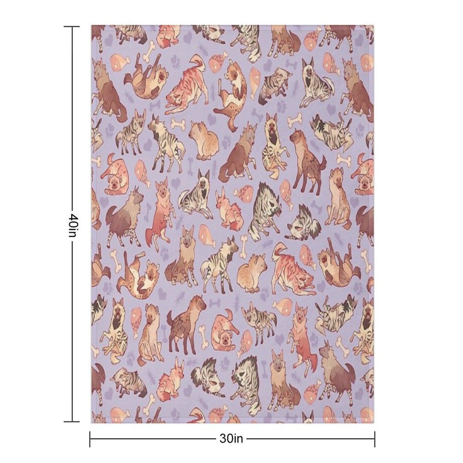 Hyenas in Lavender Throw Blanket
