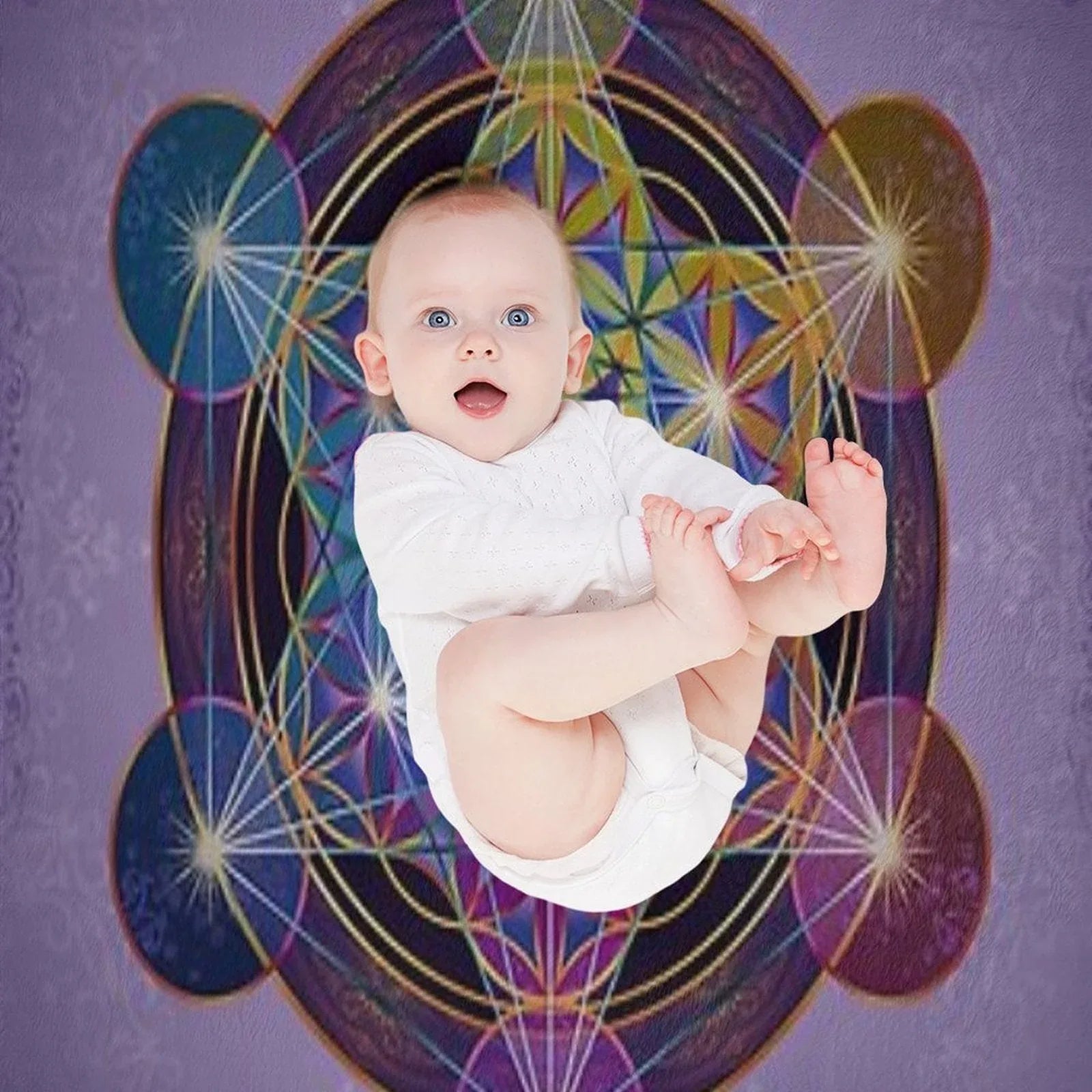 Metatron's Cube Merkabah Throw Blanket