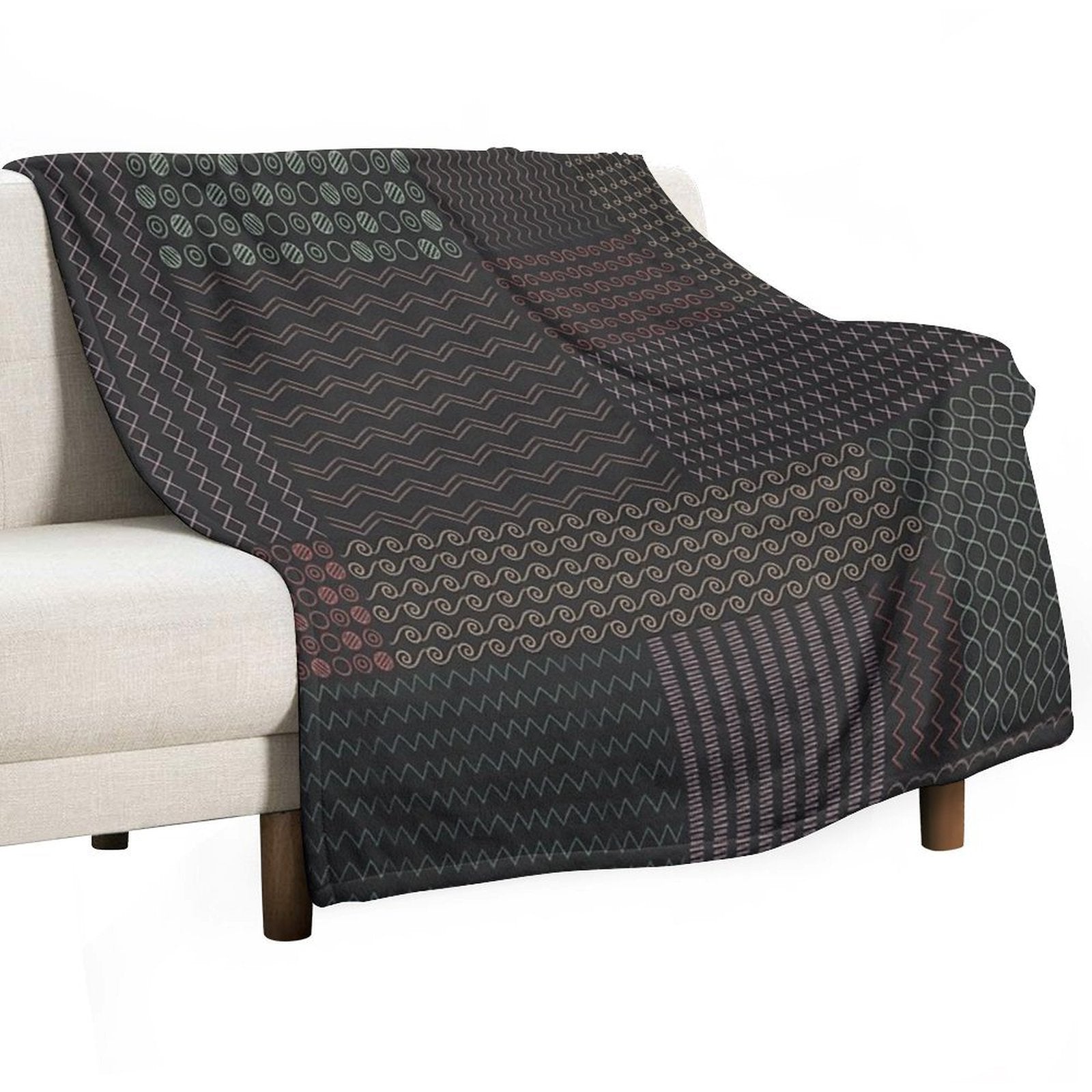 Minimalist Geometric Patterns Shrink-resistant Throw Blanket