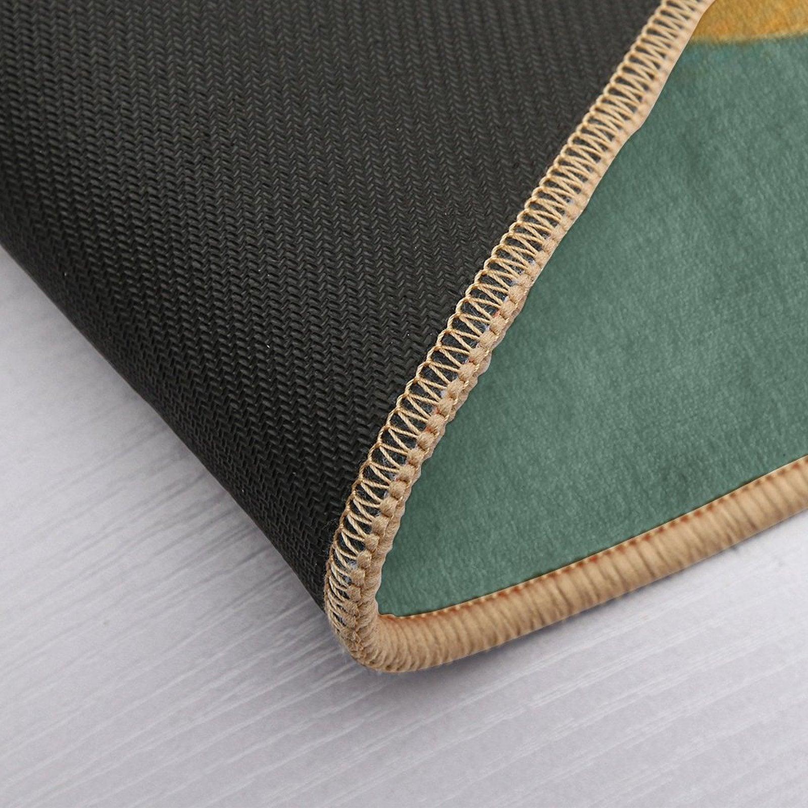 Half Circle Colorblock - Gold Green Bath Mat