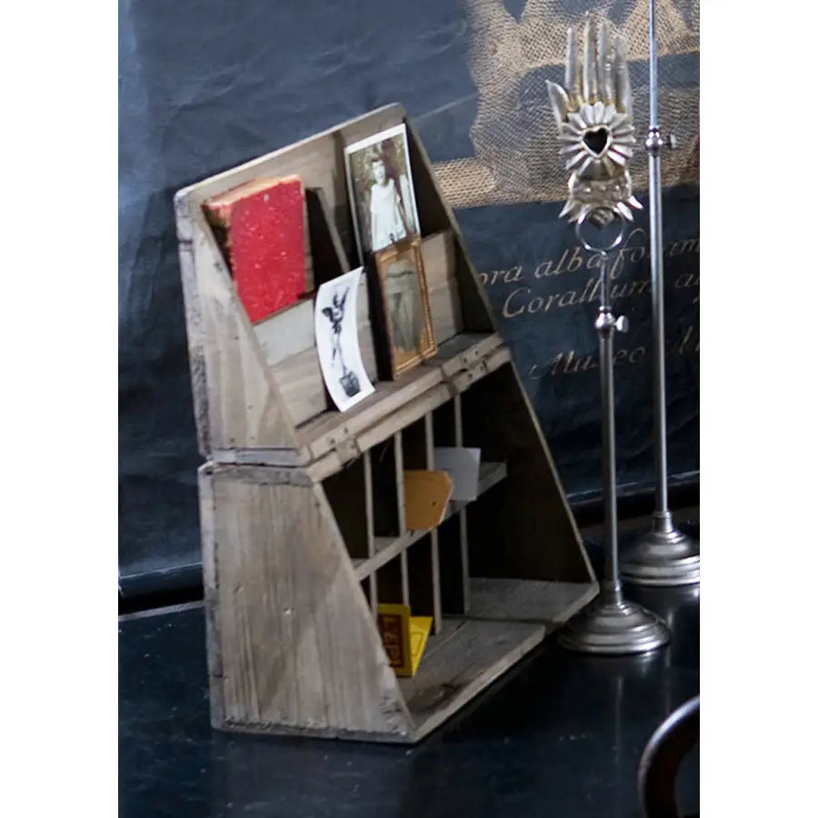 Recycled Wood Folding Desk Caddy