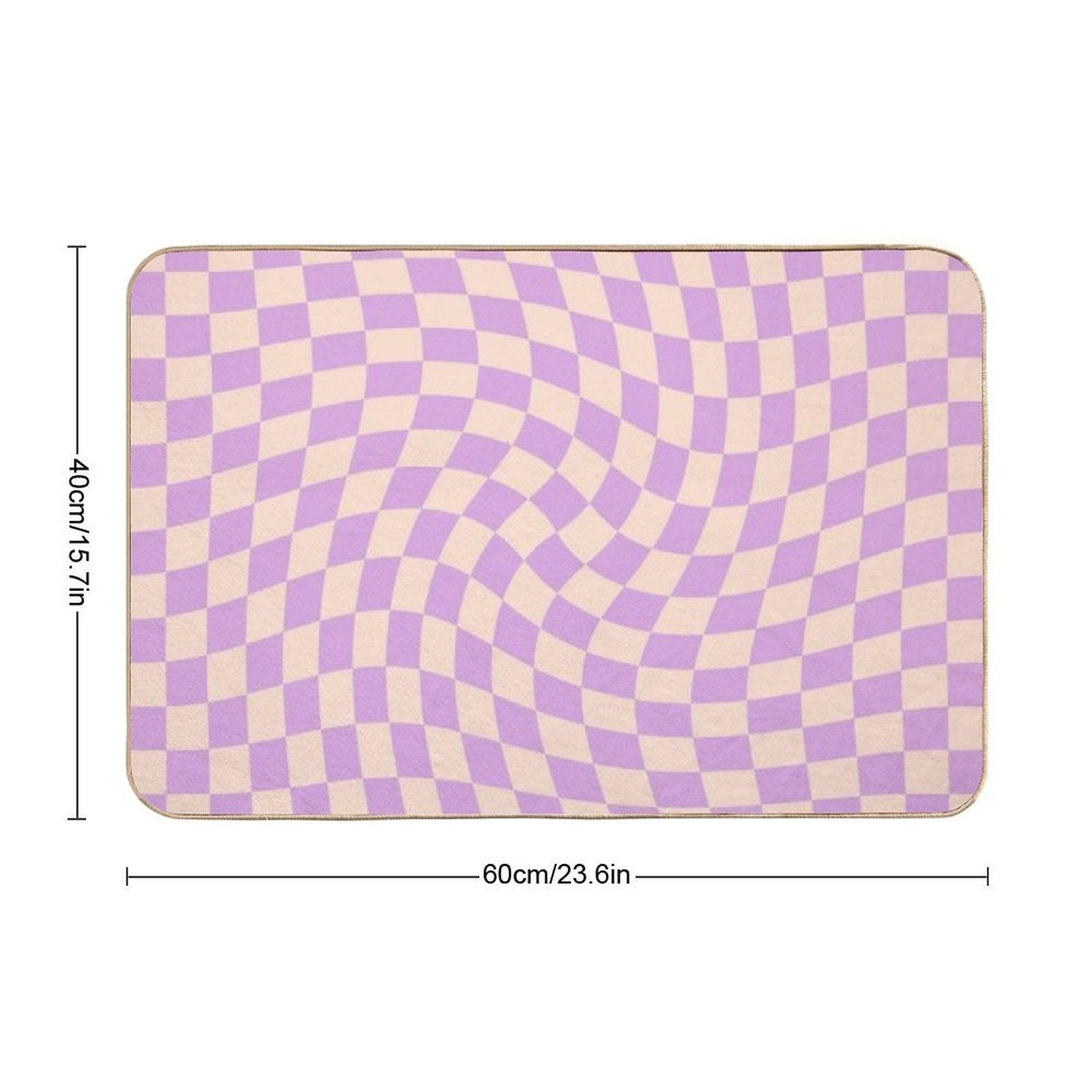 Check V - Lilac Twist  Eco-Friendly Bath Mat
