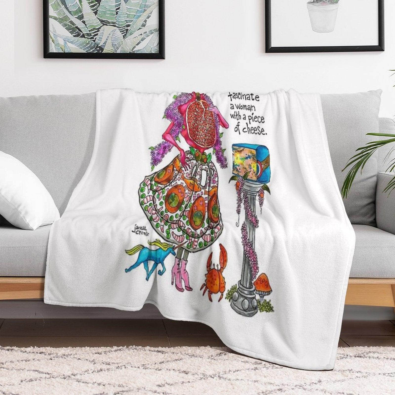 You May Fascinate A Woman by Giving Her A Piece of Cheese 1 Throw Blanket