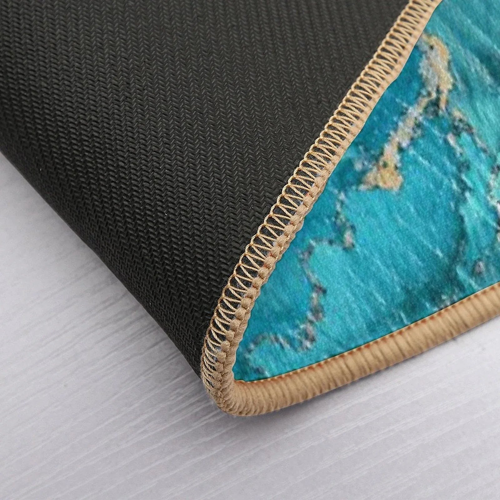 Turquoise Aqua Gold Ocean  Pet-Safe Bath Mat