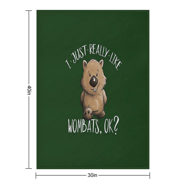 I Just Really Like Wombats OK Cute Marsupial Wombat Shrink-resistant Throw Blanket
