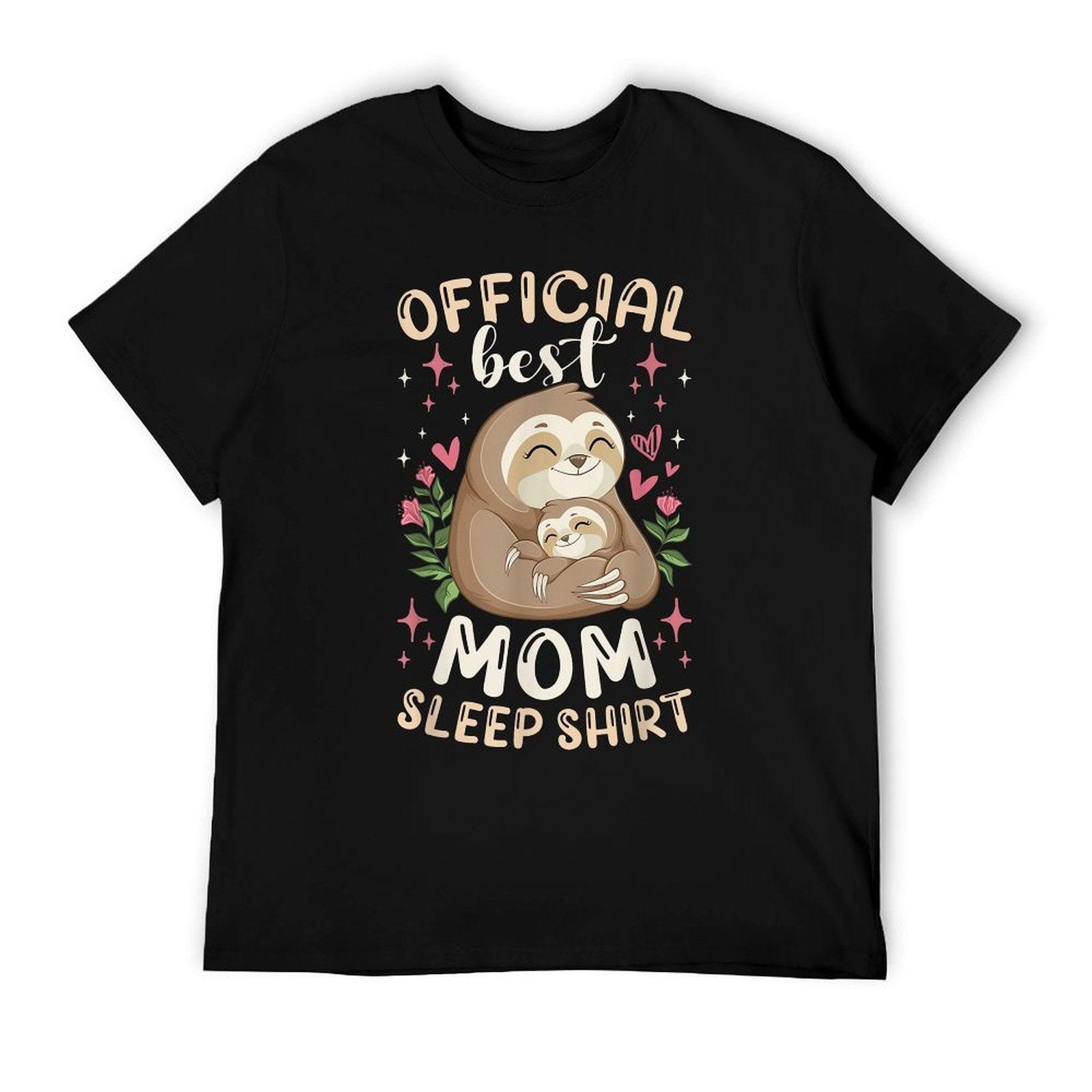 Official Best Mom Sleep Shirt Mother's Day Sloths Pajama T-Shirt