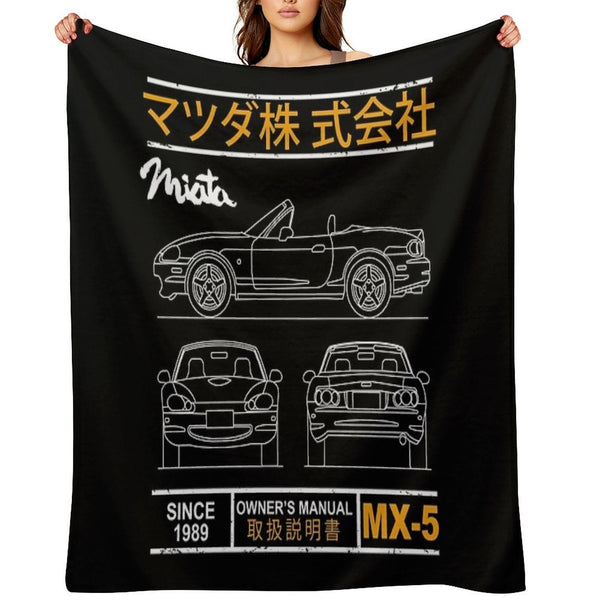 Blueprint of The MX-5 Miata Eco-conscious Throw Blanket
