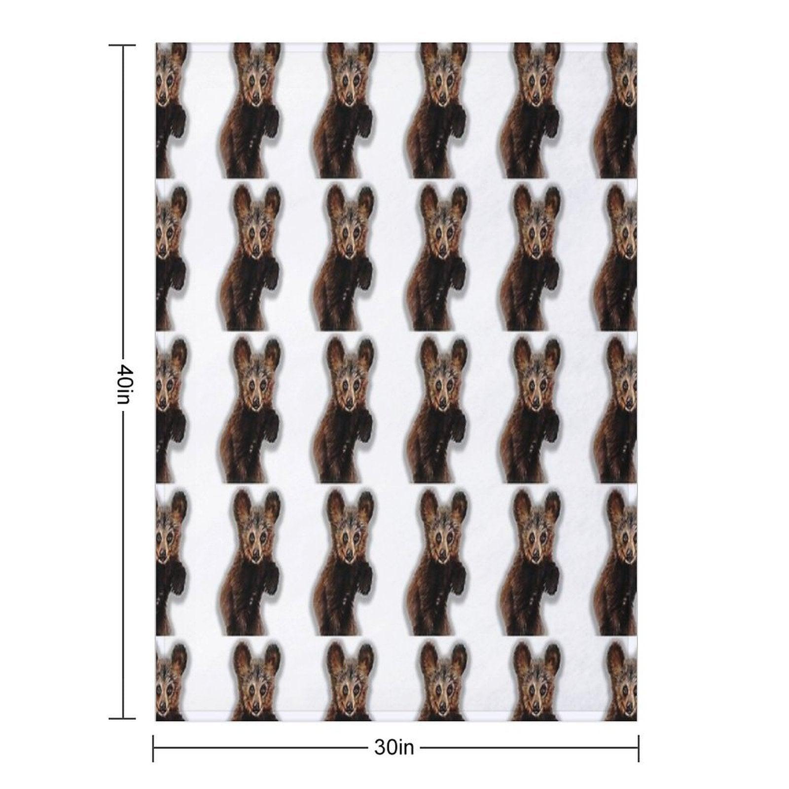 Cute Bear Drawing Throw Blanket