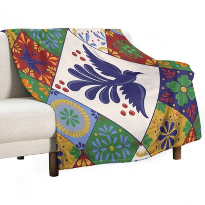 Mexican Talavera Tiles Colorful Pattern Velvety-soft Throw Blanket