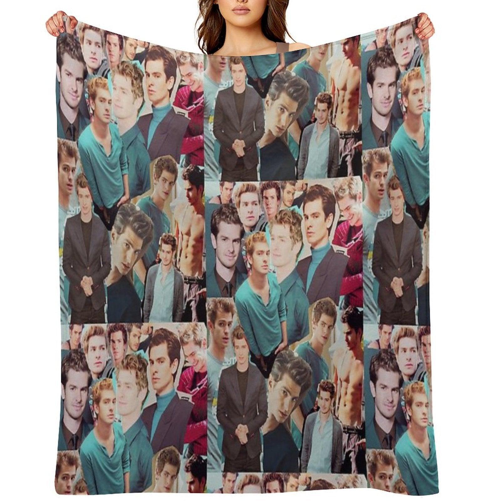 Andrew Garfield Collage Throw Blanket